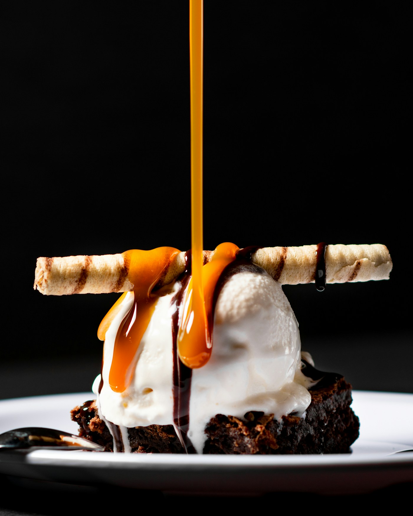 Restaurant dessert presentation
