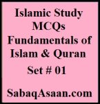 Islamic Study MCQs / Fundamentals of Islam & Quran MCQs for CSS, PMS, PSP, IPS, IAS, FPSC MCQS, KPPSC MCQS, PPSC, SPSC, BPSC, SST, SS Islamiyat, Lecturer Islamiyat, CT, PST, DM, PET, TT, AT, EST, TGT, Headmaster, Vice Principal.